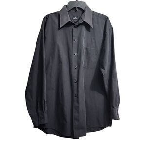 Reaction Men's Charcoal Gray Striped Button-Down Dress‎ Shirt XL